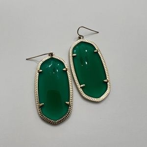 Kendra Scott Elle Earrings Green and Gold